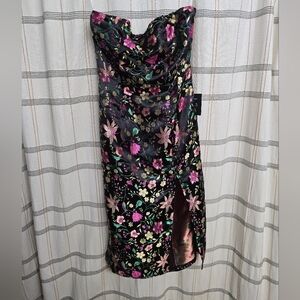 Lulus strapless floral dress